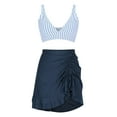 thumbnail image 6 of Gfyviroh 3 Piece Swimsuits for Women Deep V-Neck Top Swimwear Flowy Ruched Skirts and Bikini Bottom Bathing Suits, 6 of 9