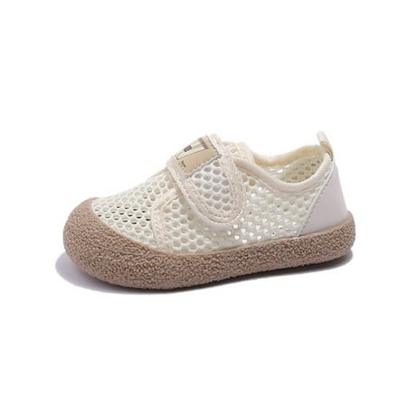 

Toddlers Boys And Girls Toddler Shoes Summer Breathable Mesh Sneakers Soft Bottom Home Daily Wear Outside Beige 4 Years-4.5 Years