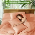 thumbnail image 6 of Sonoro Kate Luxury Cooling Bamboo Bed Sheet Set - Deep Pockets - 4 Piece, King, Coral, 6 of 7