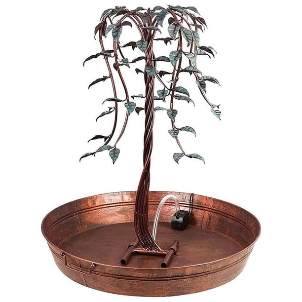 Hierro Forjado Lámpara De Fuente De Sauce Simulación Artificial Fuente De Cascada De Sauce Artesanía Fuente Decorativa Árbol Para El Hogar Interior Al Aire Libre Yuarrent HA041588-01