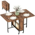 thumbnail image 1 of HOMCOM Mobile Folding Dining Table Extendable Kitchen Table Storage Shelf, 1 of 10