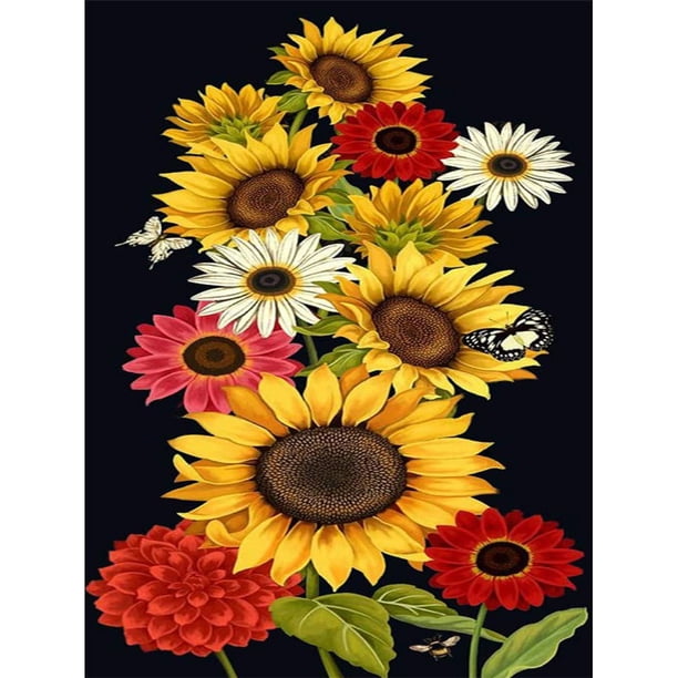Kits de pintura al óleo de girasol por números, cuadro de lienzo, regalos de decoración del hogar DIY Tmvgtek Arte deco
