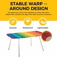 thumbnail image 4 of Rainbow Striped Table Cloths for 8 Foot Rectangle Tables, Colorful Gradients Modern Abstract Art Patio Waterproof Elastic Fitted Tablecloths, Washable Rectangular Table Cover for Camping, 4 of 8