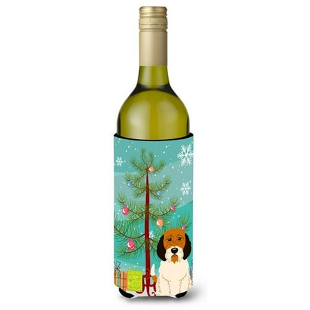 

Merry Christmas Tree Petit Basset Griffon Veenden Wine Bottle Beverge Insulator Hugger