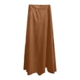 thumbnail image 5 of Summer Celebration! Elegant Maxi Skirt for Solid Color High Waist Flowy Long Skirt with Pockets Casual Comfort Stretch,Khaki,XXXXXL, 5 of 5