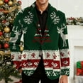 thumbnail image 5 of hlysgo Men's Vintage Christmas Blazer Casual Snowflake Reindeer Graphic Single Breasted Corduroy Suit Jacket Winter Holiday Party Blazer Green XXXL, 5 of 7