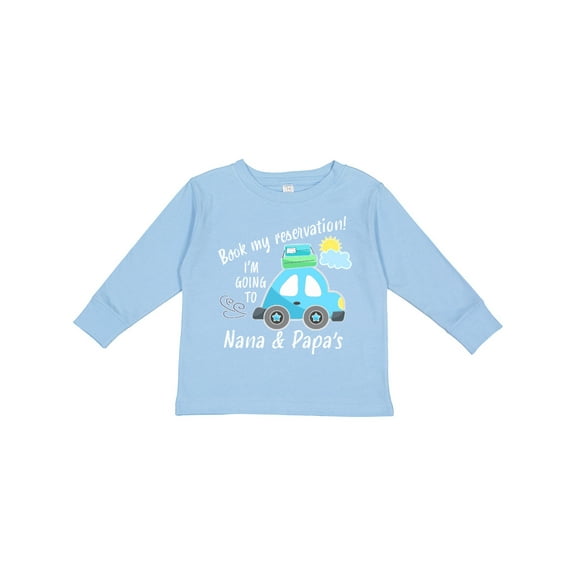 Inktastic Book My Reservation I'm Going to Nana and Papa's Boys or Girls Long Sleeve Toddler T-Shirt
