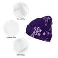 thumbnail image 3 of Gaeub Crystal Purple Snowflake Print Unisex Knitted Hat,Warm Winter Beanie,Unisex Fashion Knit Cuffed Cap,Ski Hat for Men and Women, 3 of 6