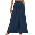 thumbnail image 5 of Fashion Casual Pants for Womens Elastic Waist Plus Size Casual Pants High Waist Adjustable Lace Loose Nine-point Pants, 5 of 8
