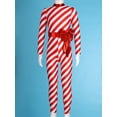thumbnail image 3 of YONGHS Kids Girls Christmas Candy Cane Striped Costume Long Sleeve Gymnastics Unitard Jumpsuit Red 14, 3 of 7