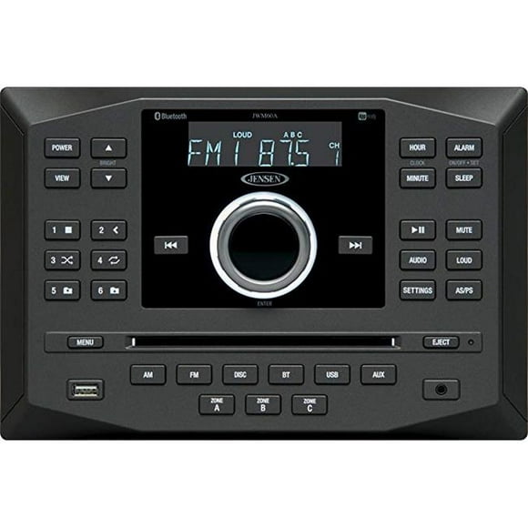 ASA Electronics  Jensen 3 Zone Wall Mont Bluetooth Stereo