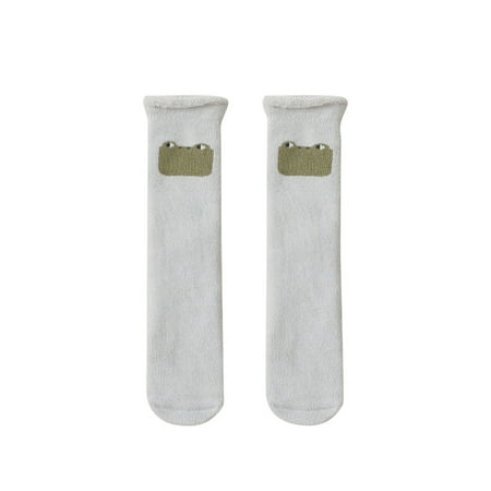 

QILINXUAN Toddler Babies Fall Socks Cartoon Patterns Print Cotton Stocking Long Tube Socks for Kids