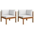 thumbnail image 5 of vidaXL 6 Piece Patio Lounge Set with Cushions Cream Solid Acacia Wood, 5 of 12
