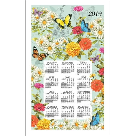 2019 Butterfly Garden Sandy Clough Linen Calendar Towel