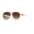 thumbnail image 4 of Womens Jewel Chain Arm Retro Tear Drop Pilots Sunglasses Gold White - Brown, 4 of 4
