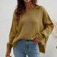 thumbnail image 2 of Suéteres para mujer Suéteres de otoño Cuello redondo Abrigo de moda Top Cuello redondo Suelto Manga larga Abrigo dividido Odeerbi ODB-5, 2 of 9