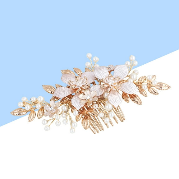 LABSERRON 1Pcs Bridal Headpiece Crystal Wedding Hair Clips Golden For Women