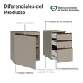 thumbnail image 4 of Gabinete de Baño Suspendido Madesa Nice 100cm Crema, 4 of 5