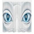 thumbnail image 2 of Ambesonne Robot Shower Curtain, Cyborg Machine's Face Art, 69"Wx84"L, Soft Blue White and Grey, 2 of 4