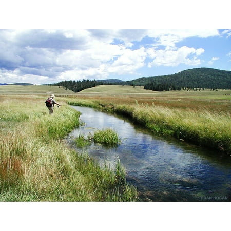 Fly Fishing Trout Prints - LAMINATED POSTER Fishing Mountains Fly Fish Stream River Trout Poster Print 24 x 36