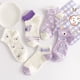 thumbnail image 2 of Calcetines para mujer, bonitos, de algodón, transpirables, de color morado, para verano, estilo universitario, para niñas, deportivos, náuticos, de moda, 2 of 6