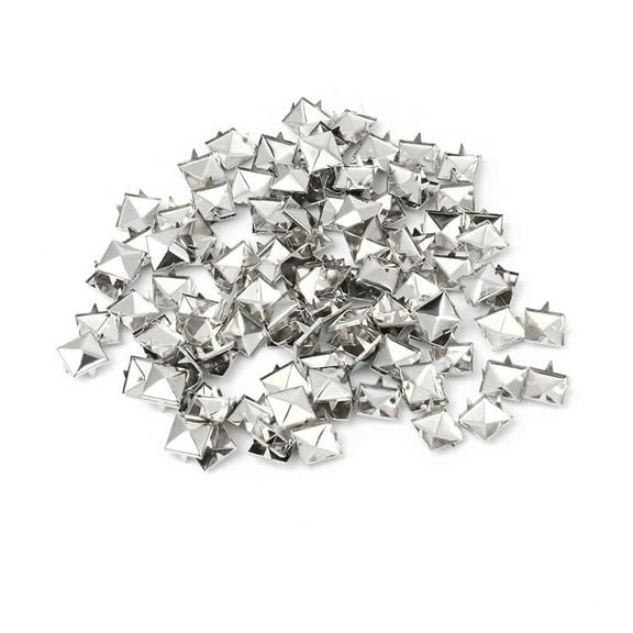100 Pcs/Pack Metal Studs Square Rivets Leathercraft Spikes Nailheads Rivets Studs Square Claw Studs Decorative Rivets