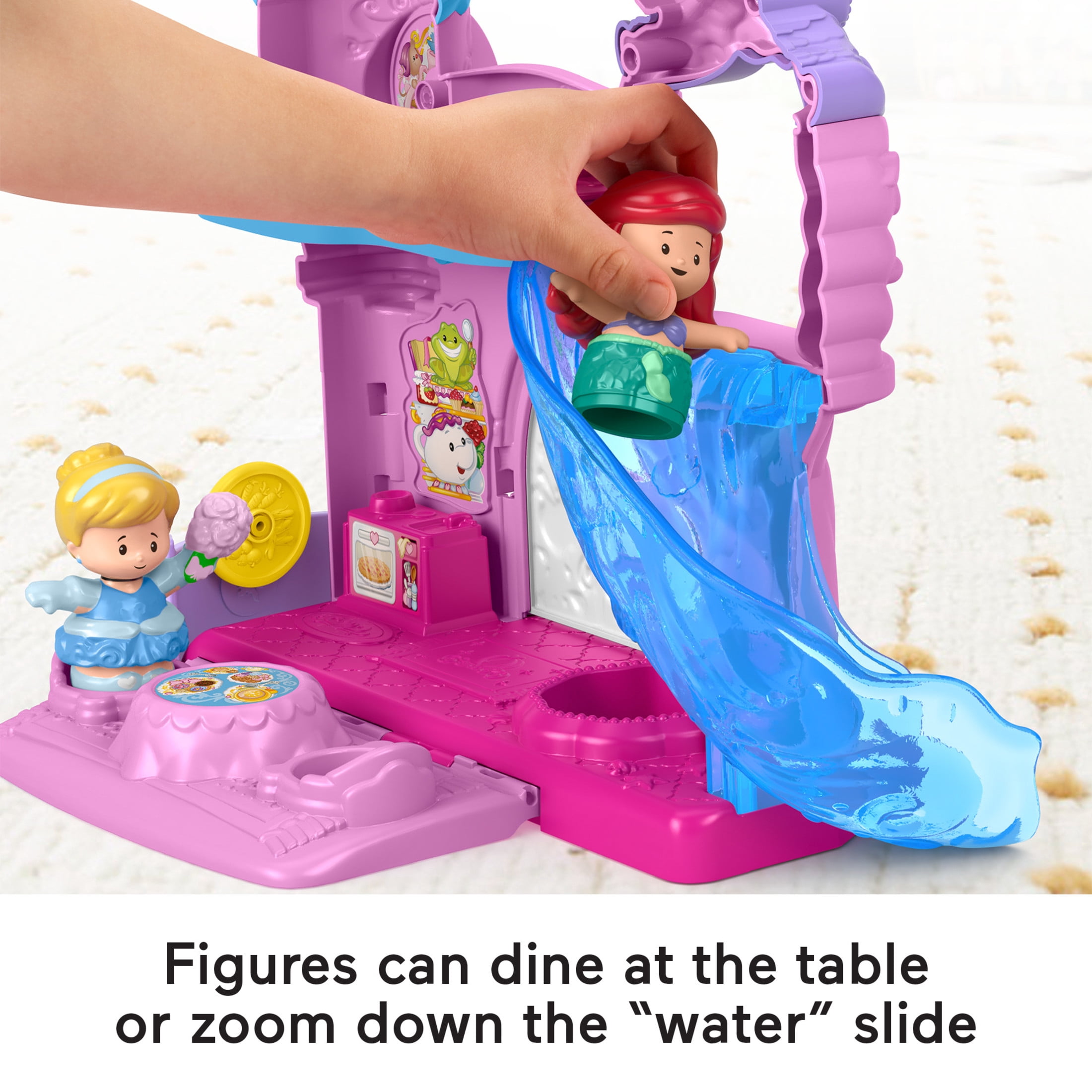 Disney Princess Play & Go Castle Little People Portable Playset & 2 Figures for Toddlers