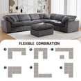 thumbnail image 6 of Oversized 7-Seater Modular Sectional Sofa with Cloud Cushions & Movable Ottoman - Convertible L/U-Shaped Sleeper Sofabed, Customizable Layout for Spacious Living Rooms/Apartments/Offices, 6 of 7