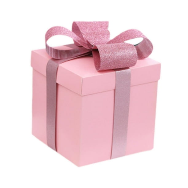 Cajas de regalo navideñas con tapa organizadora con cinta de raso Caja de regalo navideña Rosa