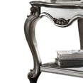 thumbnail image 2 of Antique platinum square end table with scalloped wood top and Queen Anne legs for storage in primary living space, 2 of 2