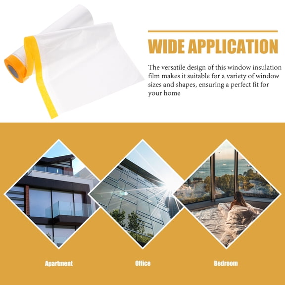 PTOOTP Homeowners Film Transparent PE Plastic Window Seal Kit 1 Saving