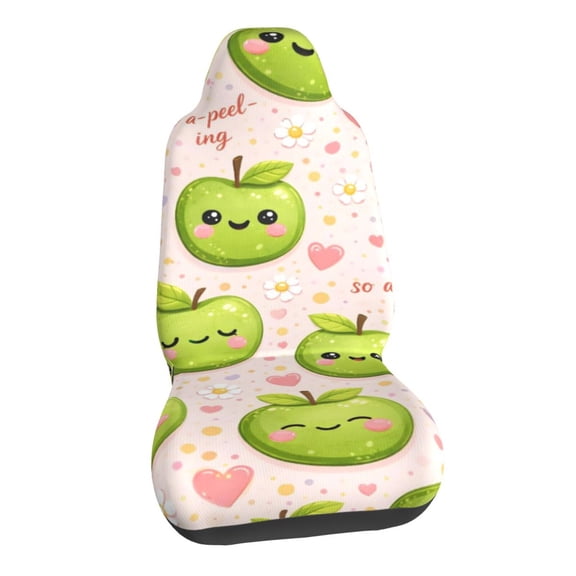 Playful Fruit Green Apple Car Seat Covers Stretch Car Seat Protectors Universal Fit