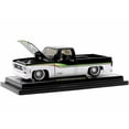 thumbnail image 2 of 1973 Chevrolet Cheyenne Super 10 Pickup Truck Black and Bright White with Stripes Ltd Ed 1/24 Diecast Model Car by M2 Machines, 2 of 3