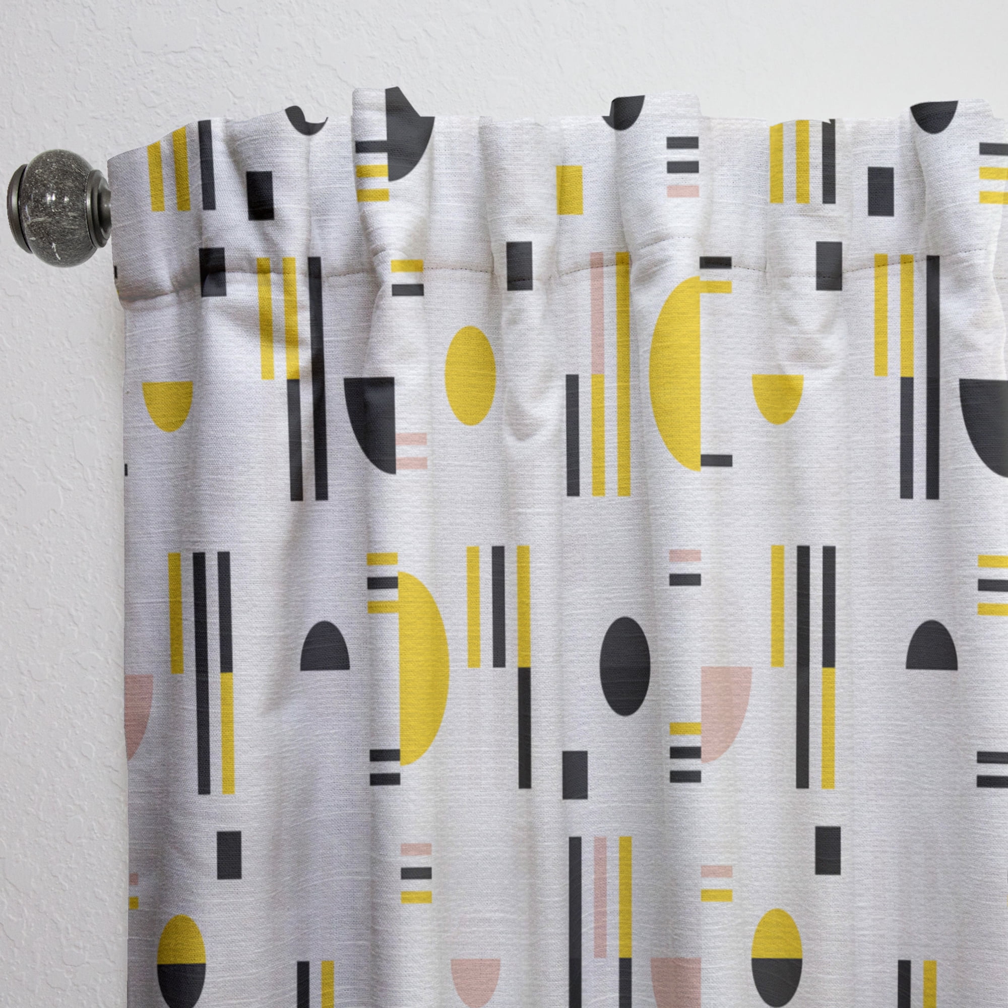 Designart 'Geometrical Retro Design XVII' Mid-Century Modern Curtain Panel