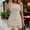 Beige, variant on SEMPAI Womens Rhinestones Decor Mesh Hem Mini Dress, Short Sleeve Summer Elegant A-Line Party Cocktail Dresses