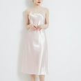 thumbnail image 3 of Defitshape Women's Sexy Satin Nightgown Spaghetti Straps Sleep Dress Summer Soft Silky Sleeveless Lightweight Summer Sleepwear Pink Small, 3 of 4