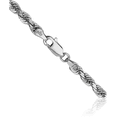 thumbnail image 3 of 14K Solid White Gold 4mm Quadruple Rope Chain Twisted Link Necklace, 3 of 4
