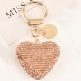 thumbnail image 4 of Llaveros de corazón de diamantes de imitación para mujer, llavero colgante de bolso, llavero de cristal de Color sólido, llavero de corazón de melocotón para pareja, 4 of 4
