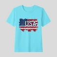 thumbnail image 2 of ZACPNCV Kids USA Shirt for Boys Girls 4th of July Shirts Flag Tshirt Patriotic Top Independence Day Outfit Light Blue 2-3 Years, 2 of 6