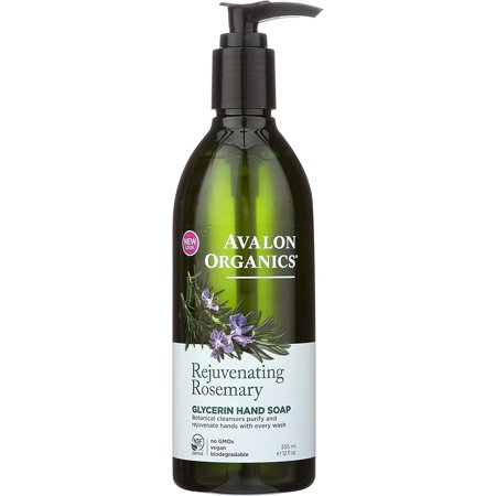 Avalon Organics Glycerin Hand Soap, Rejuvenating Rosemary, 12 (Best Natural Organic Soap)