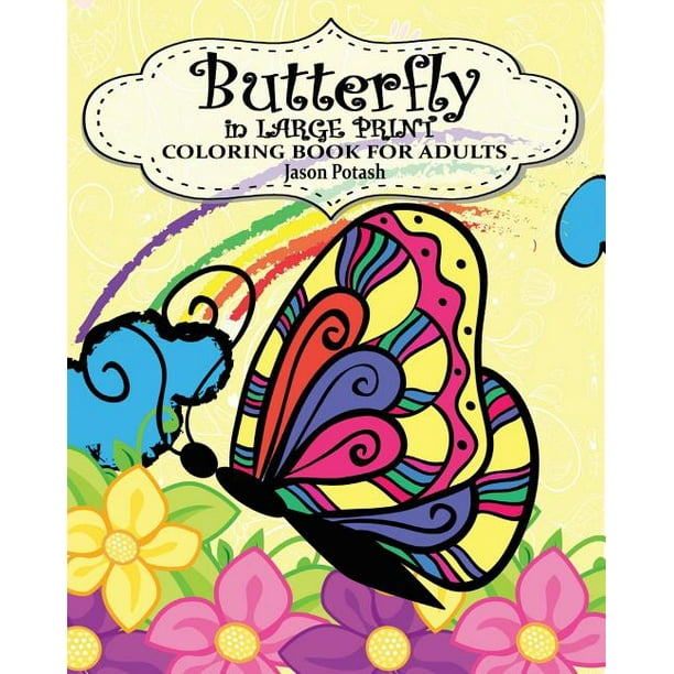 Download Butterfly in Large Print Coloring Book for Adults ...
