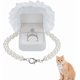 thumbnail image 1 of Collar de perlas para perro con caja para anillos, 11.73 pulgadas, blanco, desmontable. Caja exhibidora de anillos con collares de perlas y broche., 1 of 5