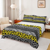 Castle Fairy Leopard Zebra Print Twin Sheet Sets 3pcs for Boys Girls,Abstract Stripes Twin Fitted Sheet Microfiber,Animal Print Breathable Flat Sheet,Luxury Bedroom Decor
