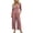 Hot Pink, variant on Women's One Piece Button Up Jumpsuits Casual Loose Comfy Waffle Knit Long Sleeve Henley Collar Baggy Wide Leg Pants Rompers Hot Pink S