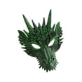 thumbnail image 4 of Accesorios de cabeza completa de dragón 3D, media cara realista para fiestas de Halloween verde, 4 of 9