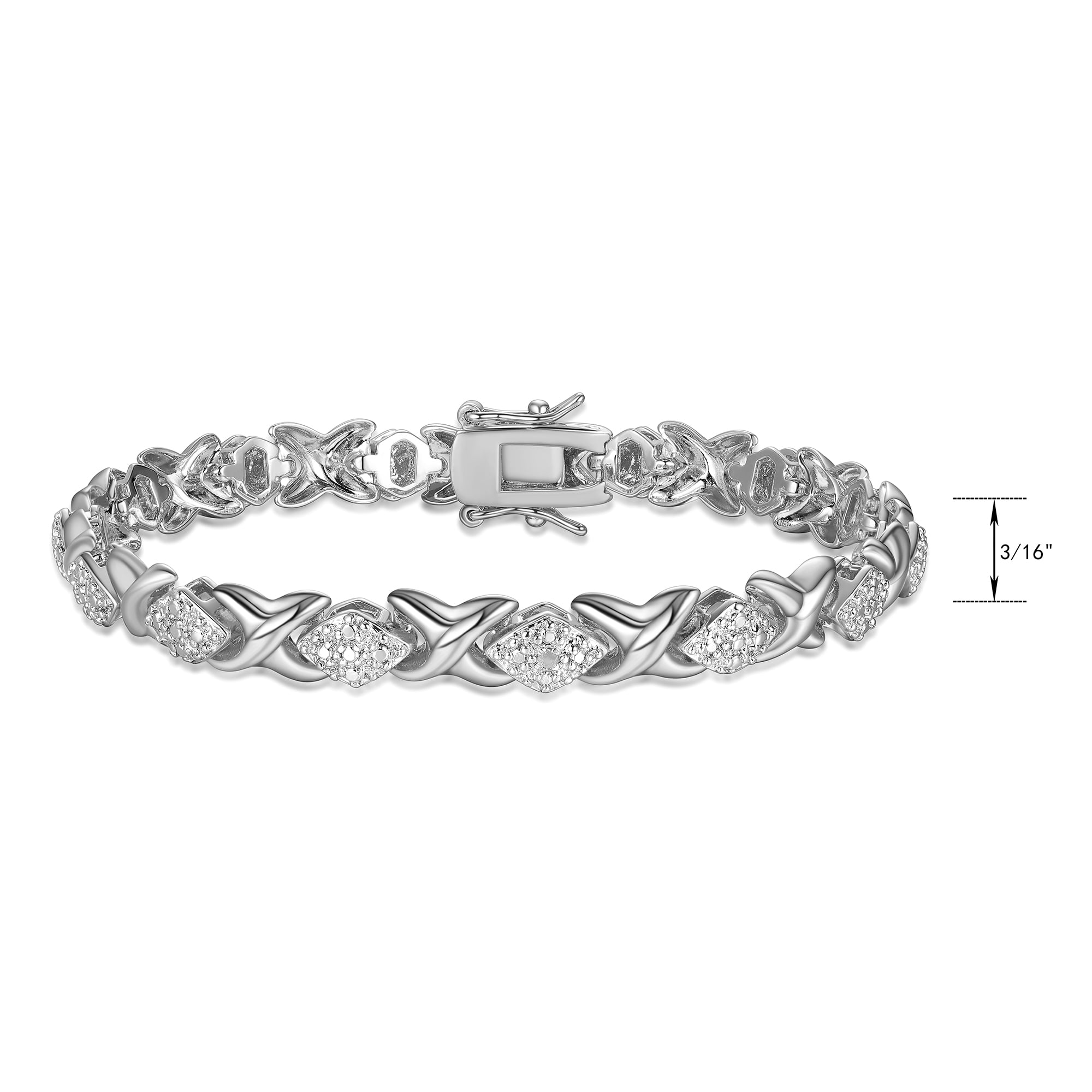 Forever Facets Fine Silver Plated Gold Tone XO Diamond Shape
