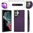thumbnail image 4 of Wallet Case for Samsung Galaxy S22 Ultra with Credit Card Slot, PU Leatehr Phone Case with Stand RFID Blocking Shockproof Back Cover for Samsung Galaxy S22 Ultra for Women Men, Darkpurple, 4 of 5