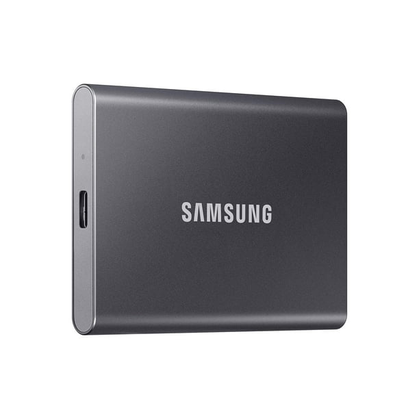 SAMSUNG T7 SSD portátil, unidad de estado sólido externa de 2 TB, velocidades de hasta 1.050 MB/s, USB 3.2 Gen 2, almacenamiento confiable para juegos, estudiantes, profesionales, MU-PC2T0T/AM, gris