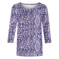 thumbnail image 4 of PuLe Long Sleeve Shirts for Women Womens 3/4 Length Sleeve Tops Casual Three Quarter Sleeve T-Shirts Round Neck Cute Tunic Tops Summer Blouses for Women 2024 ﻿, 4 of 5