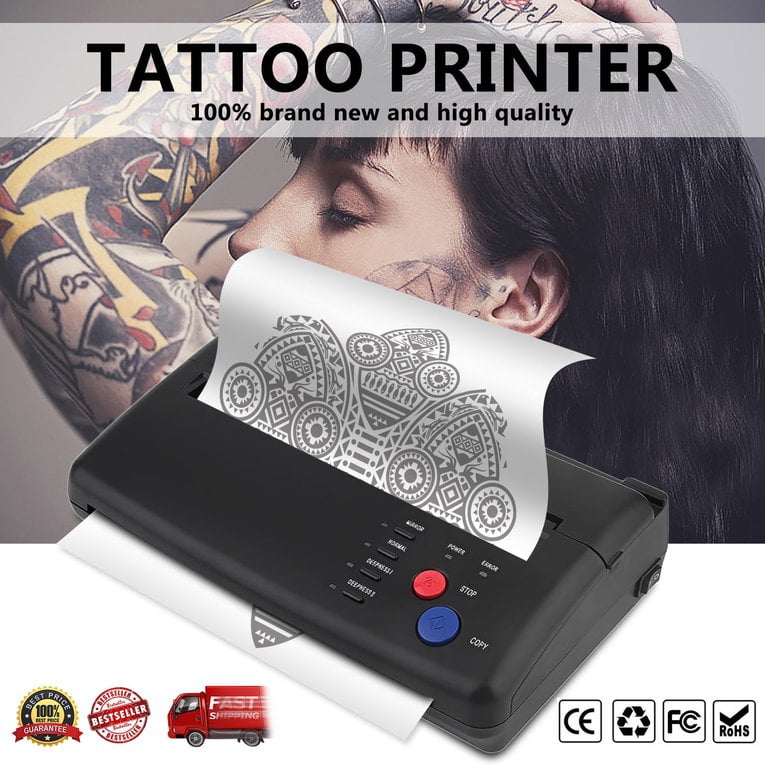 Cordless Tattoo Stencil Printer, Tattoo Thermal Copier Rechargeable  Portable Tattoo Transfer Machine Mini Tattoo Machine Compatible with iOS  with